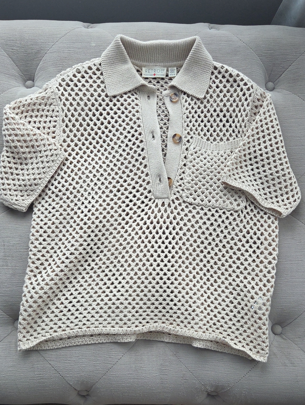 Crochet Polo Sweater